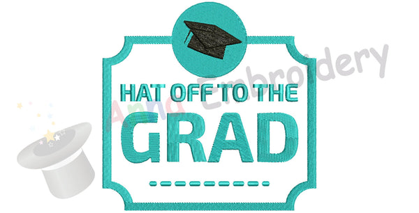 Graduation Cap - Graduation Badge Embroidery  Design - Cap Embroidery Pattern-Graduation Diploma