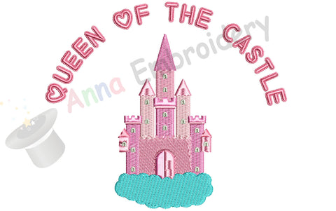 Pink Castle Embroidery Machine Design-Queen-Princess-Fairy-Pes