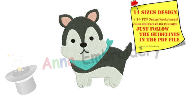 Dog Embroidery Design-Husky Embroidery Design-Malamute Dog-Animals Embroidery Patterns-Instant Download-PES