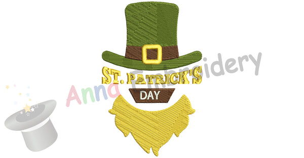 St. Patrick's Day Embroidery Design-Hat-Lucky-Irish-Machine Patterns-Instant Download