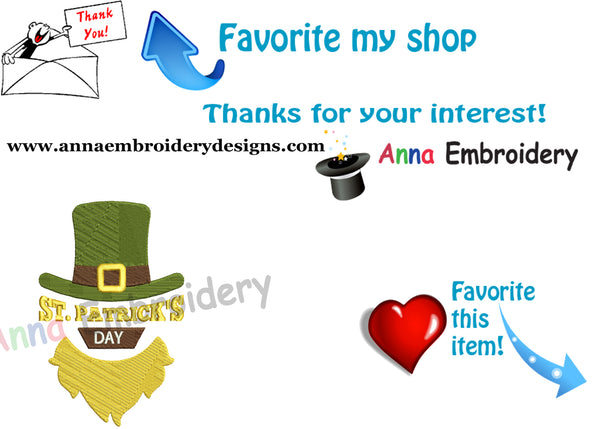 St. Patrick's Day Embroidery Design-Hat-Lucky-Irish-Machine Patterns-Instant Download